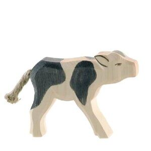 NWT Ostheimer Wooden Toys Black & White Calf Drinking